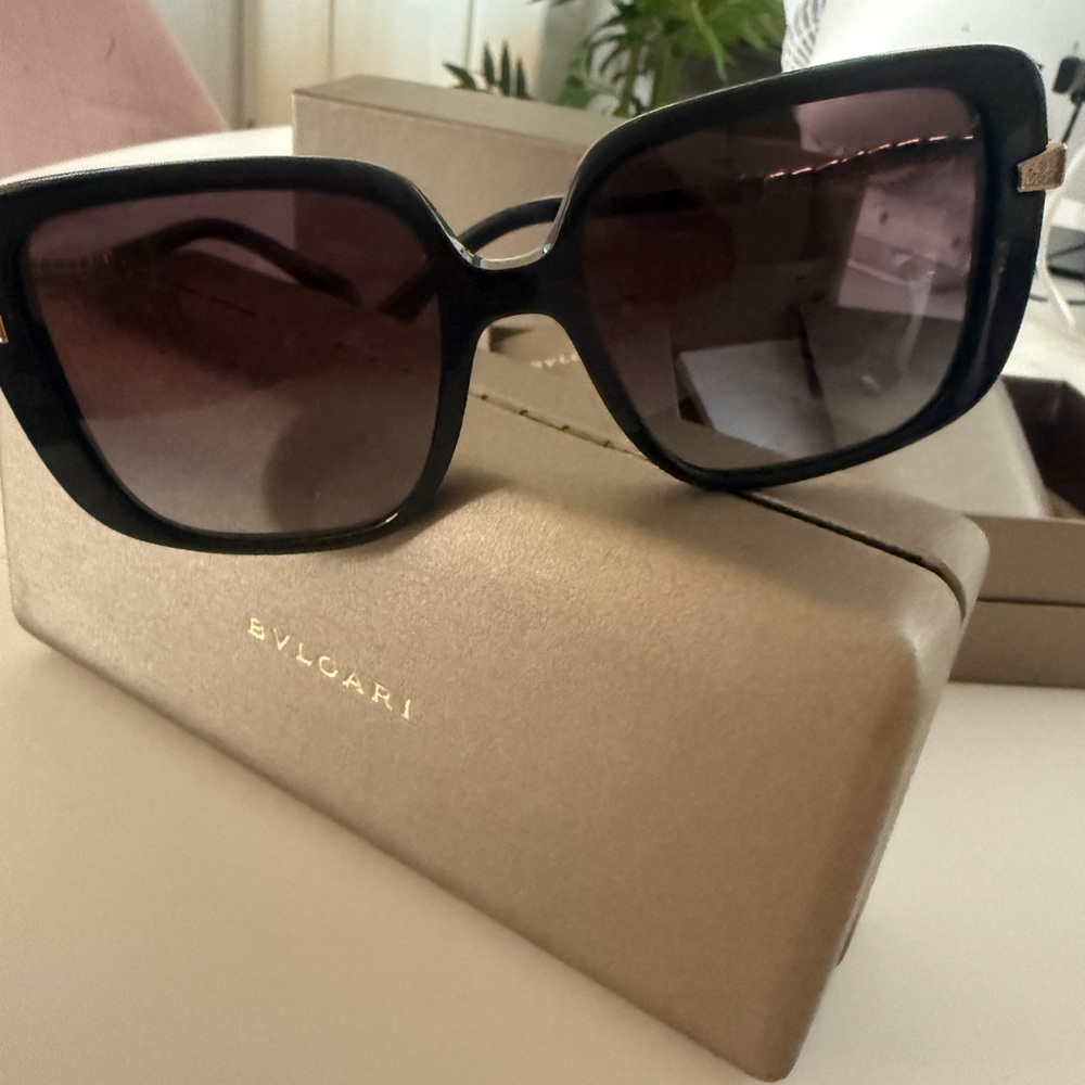 Bulgari Black Oversized Square Sunglasses